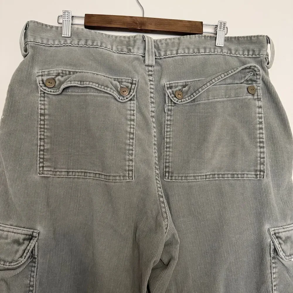 Vintage Levi's Silvertab 90s Y2K Corduroy Cargo‎ Pants Loose Grunge Size 38/30